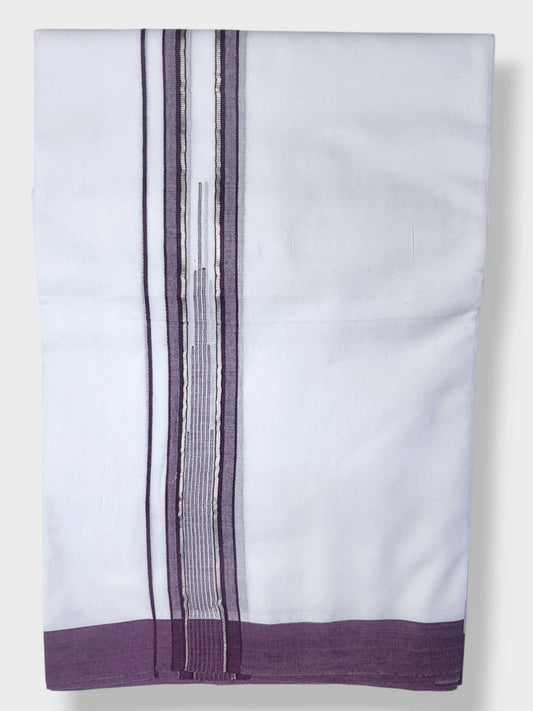 Pure White Cotton Men's Double Dhoti