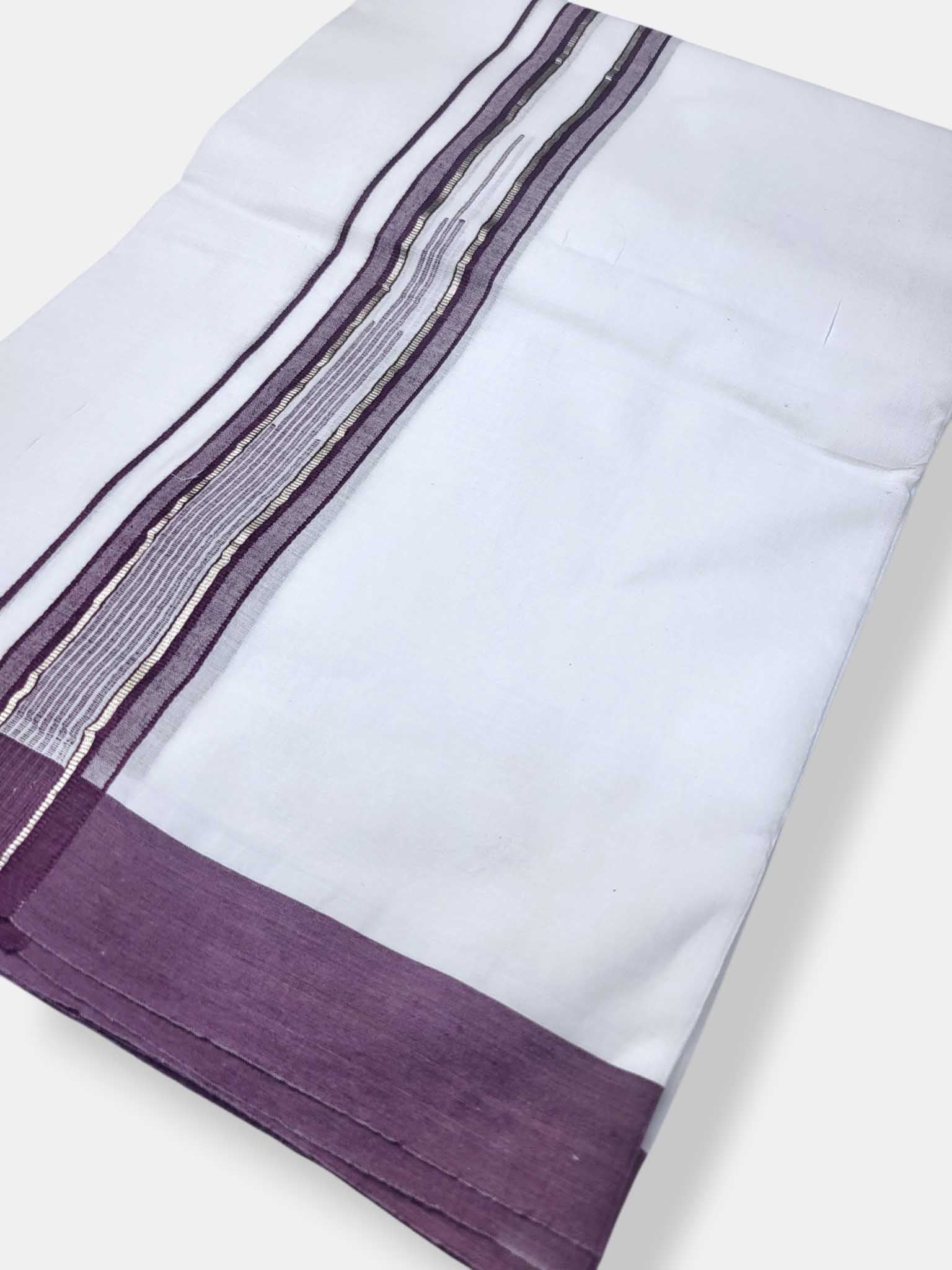 Pure White Cotton Men's Double Dhoti