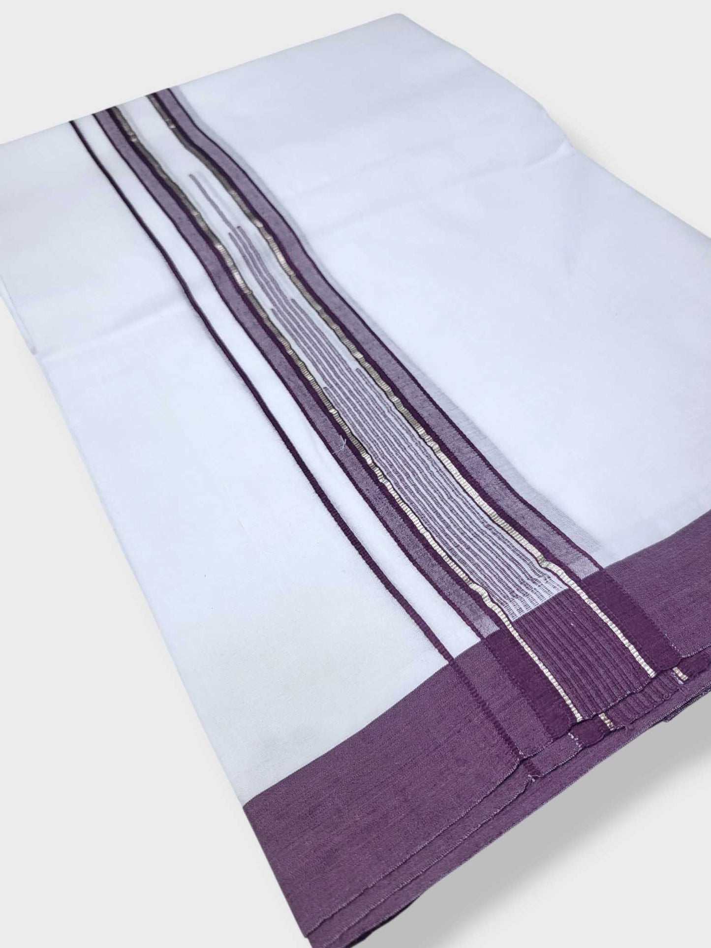 Pure White Cotton Men's Double Dhoti