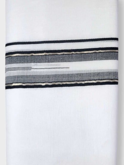 Pure White Cotton Men's Double Dhoti
