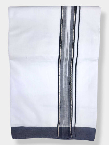 Pure White Cotton Men's Double Dhoti