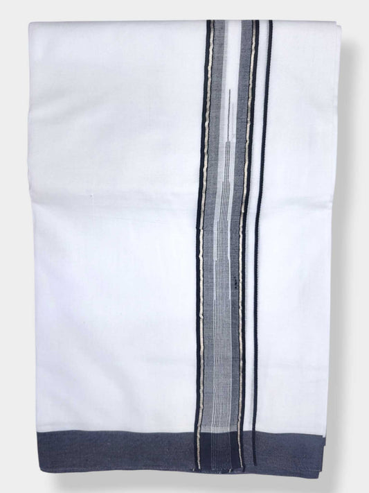 Pure White Cotton Men's Double Dhoti