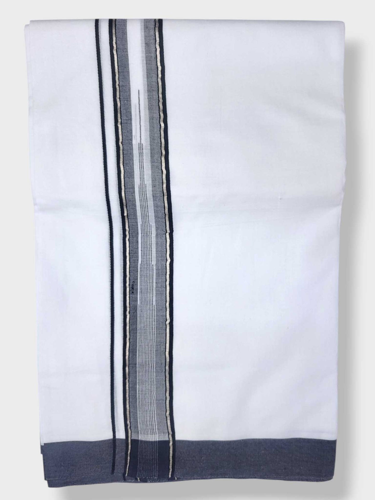 Pure White Cotton Men's Double Dhoti