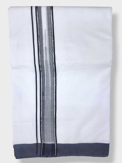 Pure White Cotton Men's Double Dhoti