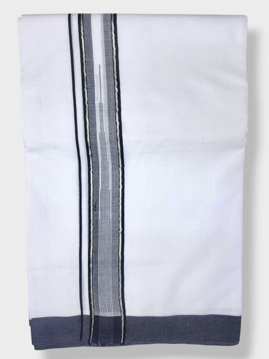 Pure White Cotton Men's Double Dhoti