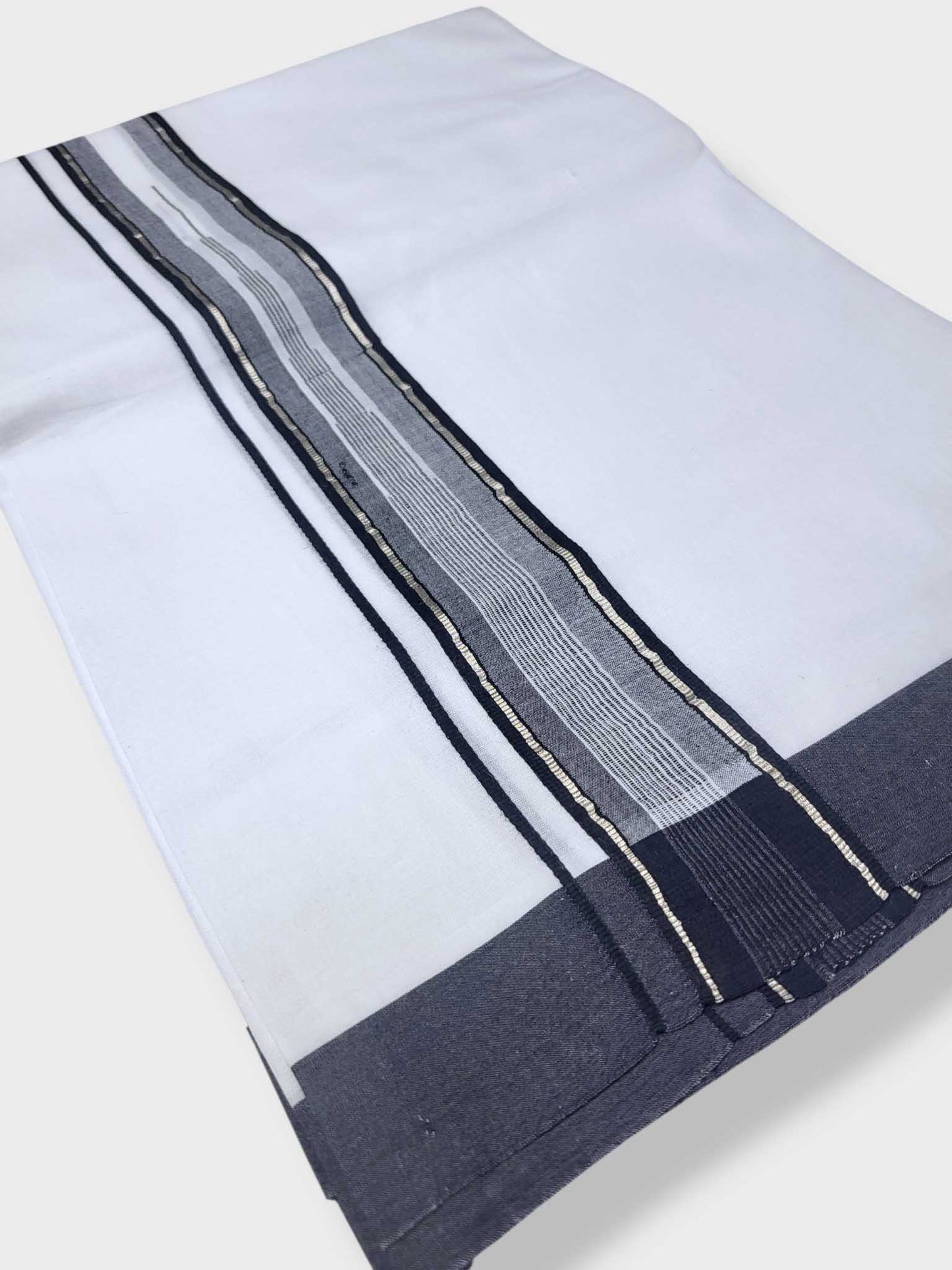 Pure White Cotton Men's Double Dhoti
