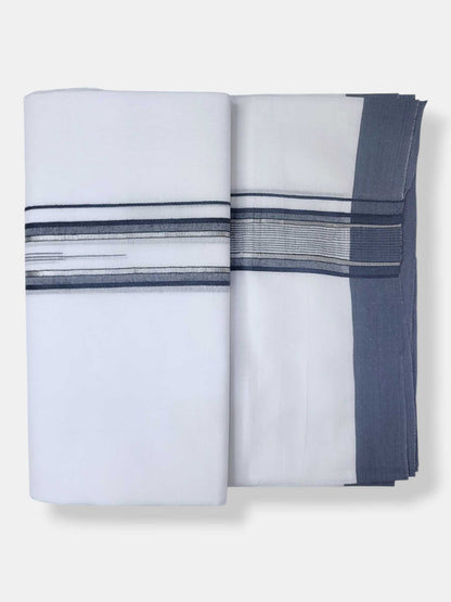 Pure White Cotton Men's Double Dhoti