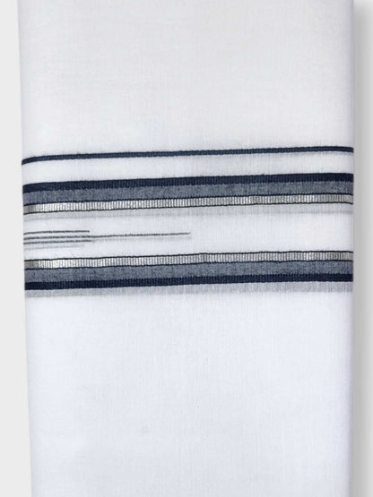 Pure White Cotton Men's Double Dhoti