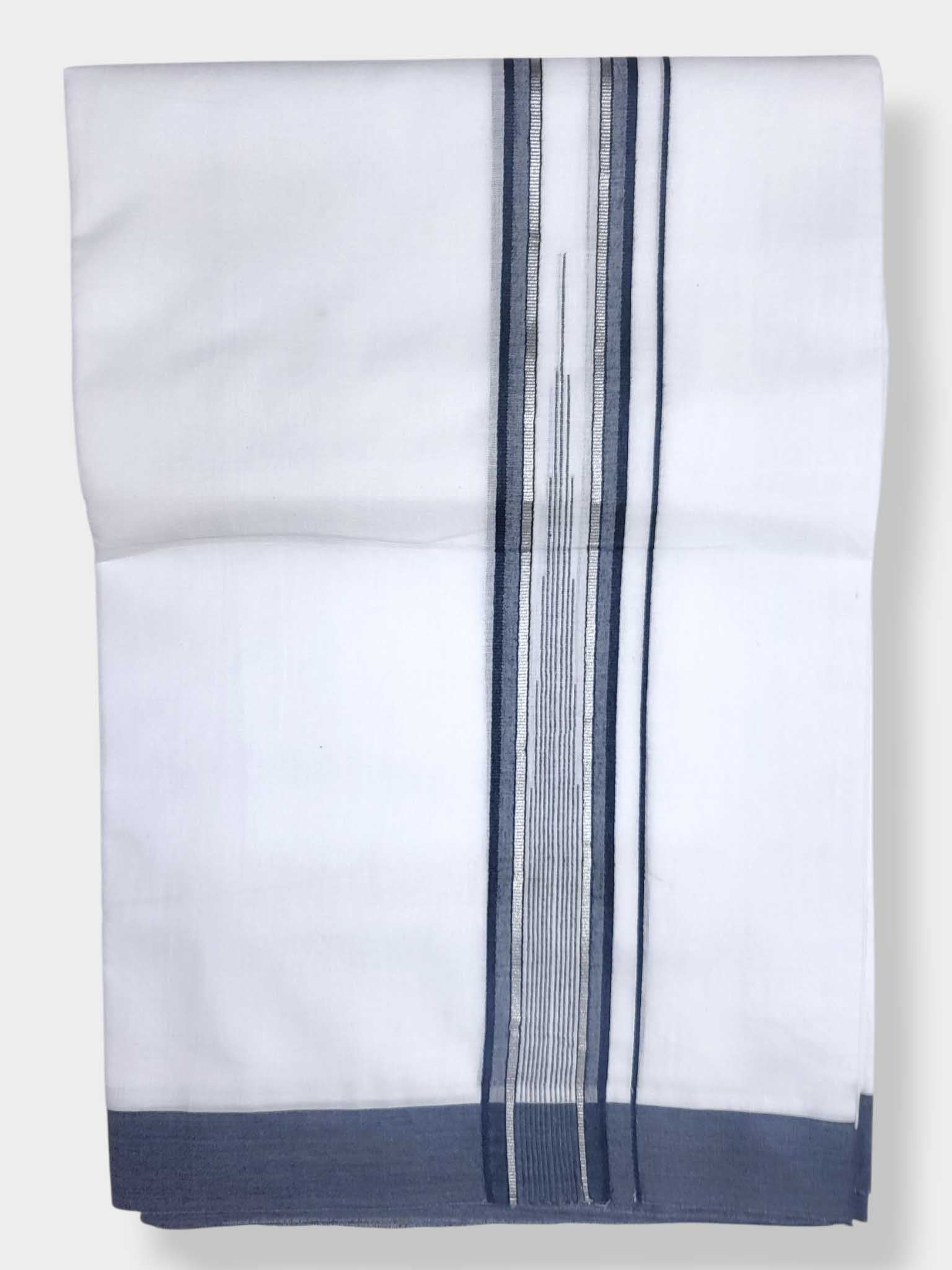 Pure White Cotton Men's Double Dhoti