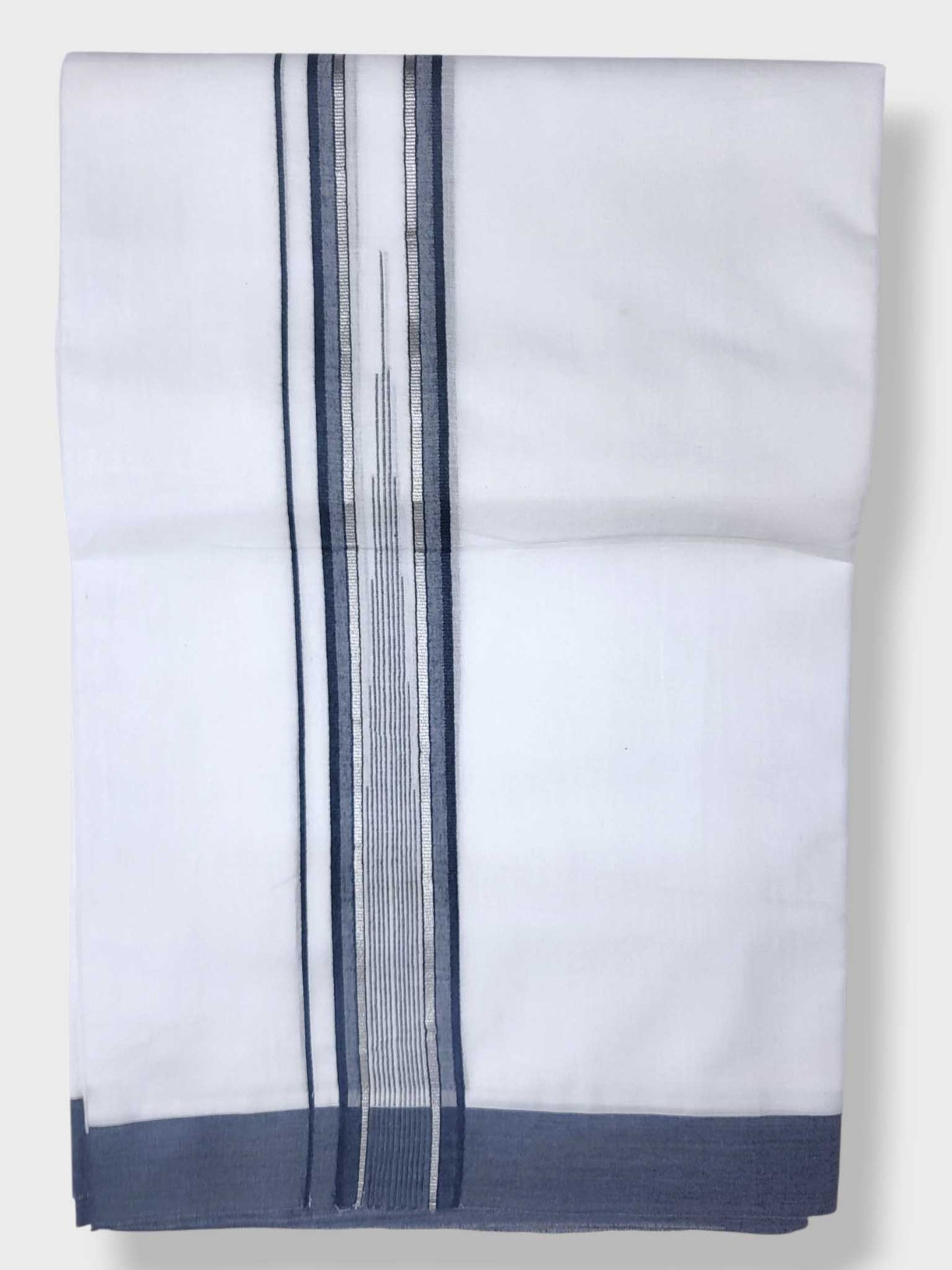 Pure White Cotton Men's Double Dhoti