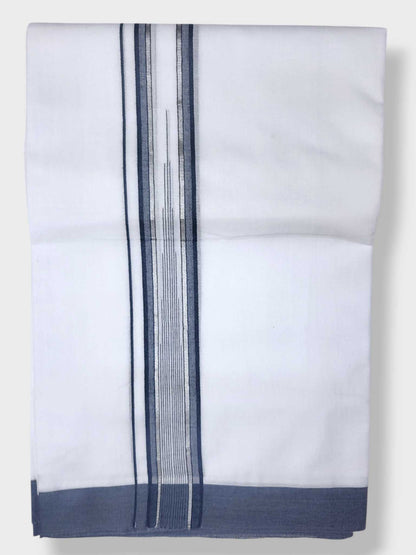 Pure White Cotton Men's Double Dhoti