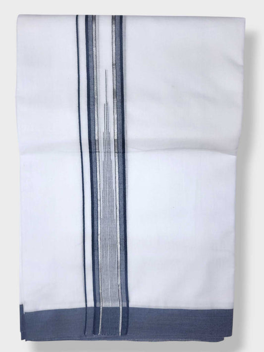Pure White Cotton Men's Double Dhoti