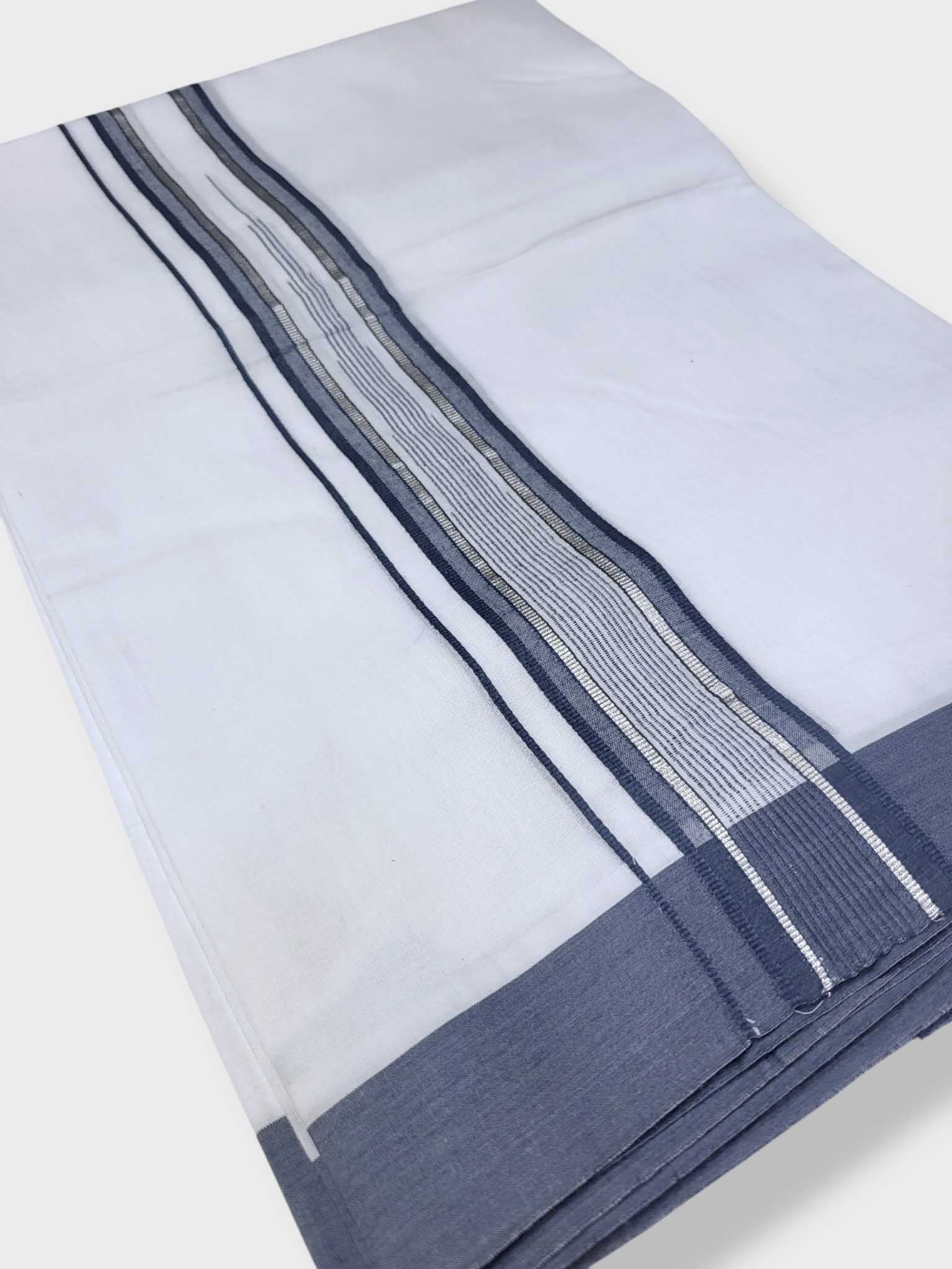 Pure White Cotton Men's Double Dhoti