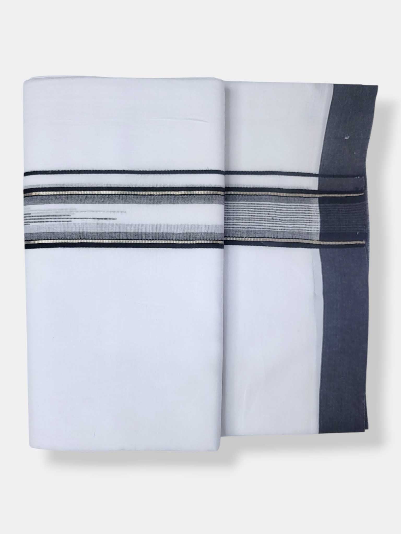 Pure White Cotton Men's Double Dhoti