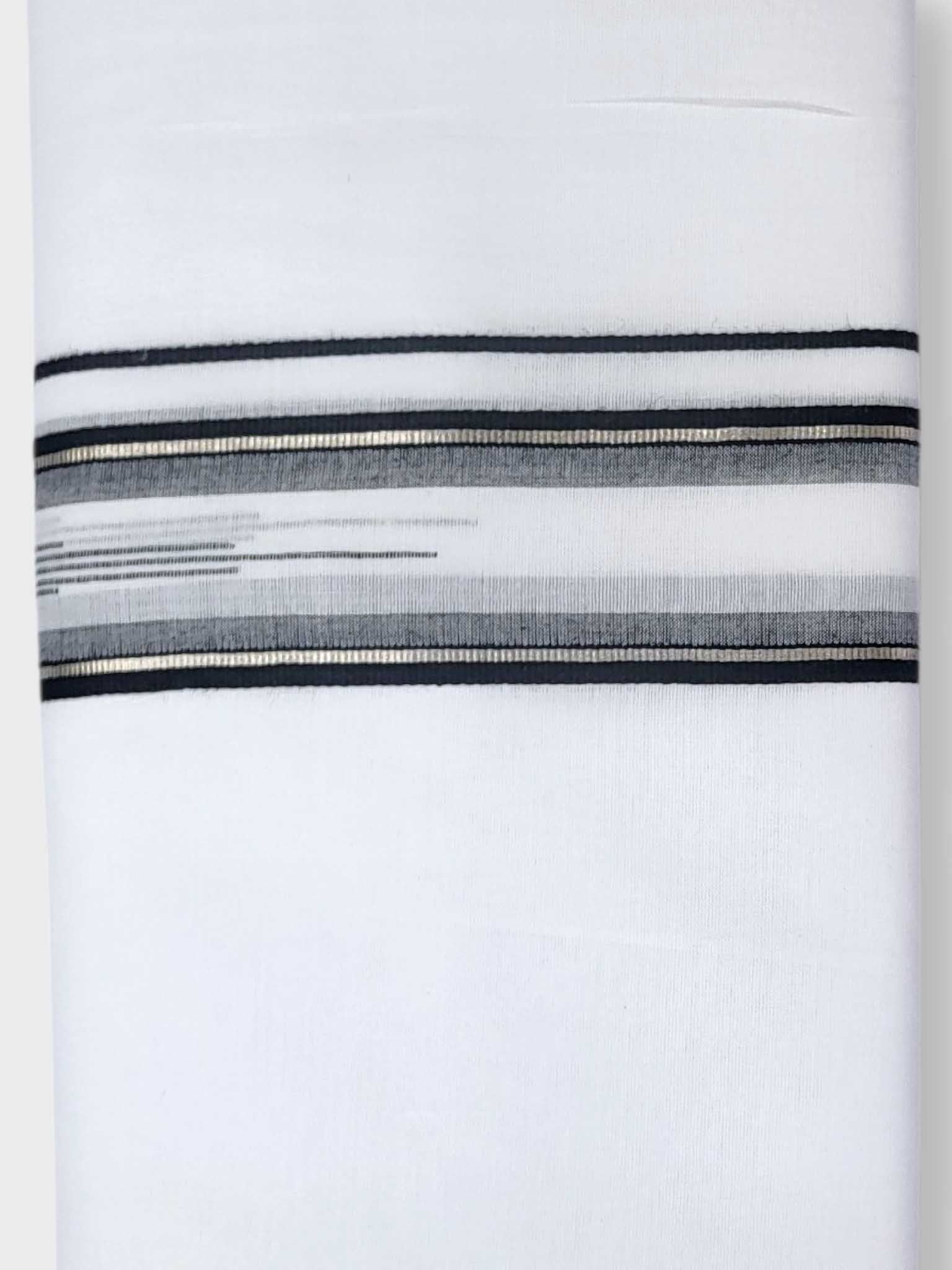 Pure White Cotton Men's Double Dhoti