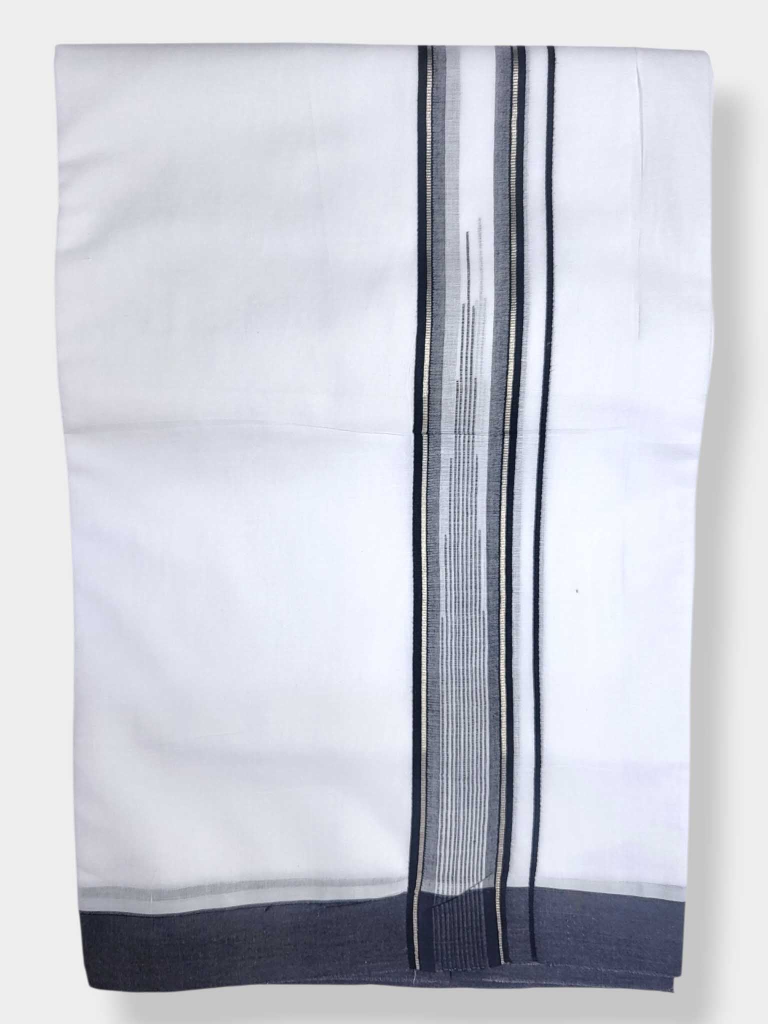 Pure White Cotton Men's Double Dhoti