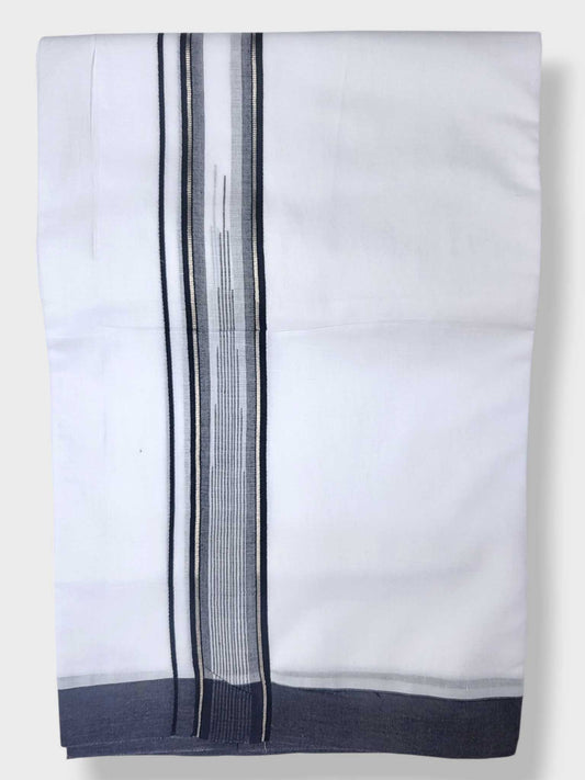 Pure White Cotton Men's Double Dhoti