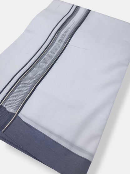 Pure White Cotton Men's Double Dhoti