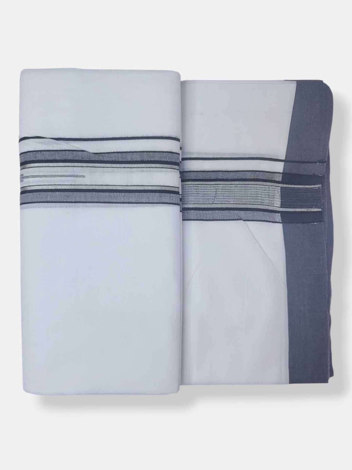 Pure White Cotton Men's Double Dhoti