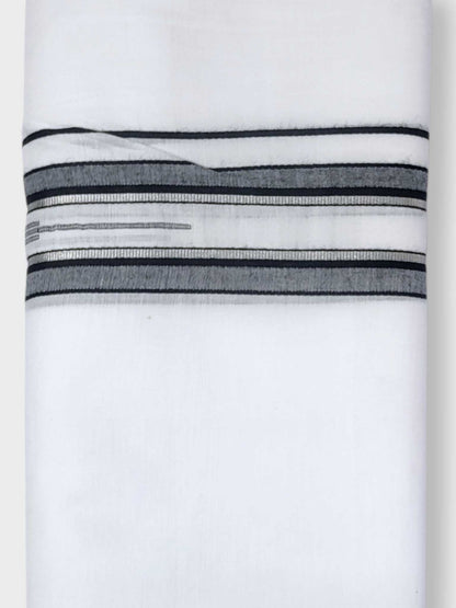 Pure White Cotton Men's Double Dhoti