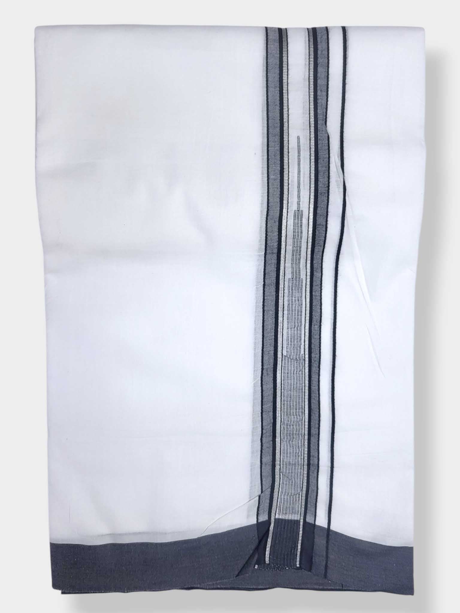 Pure White Cotton Men's Double Dhoti