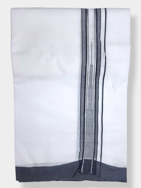 Pure White Cotton Men's Double Dhoti
