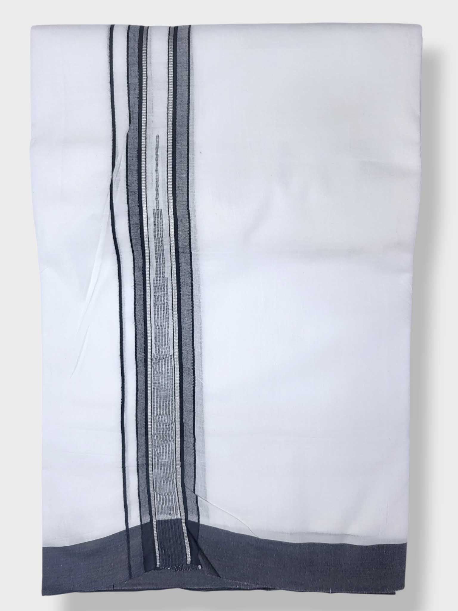 Pure White Cotton Men's Double Dhoti