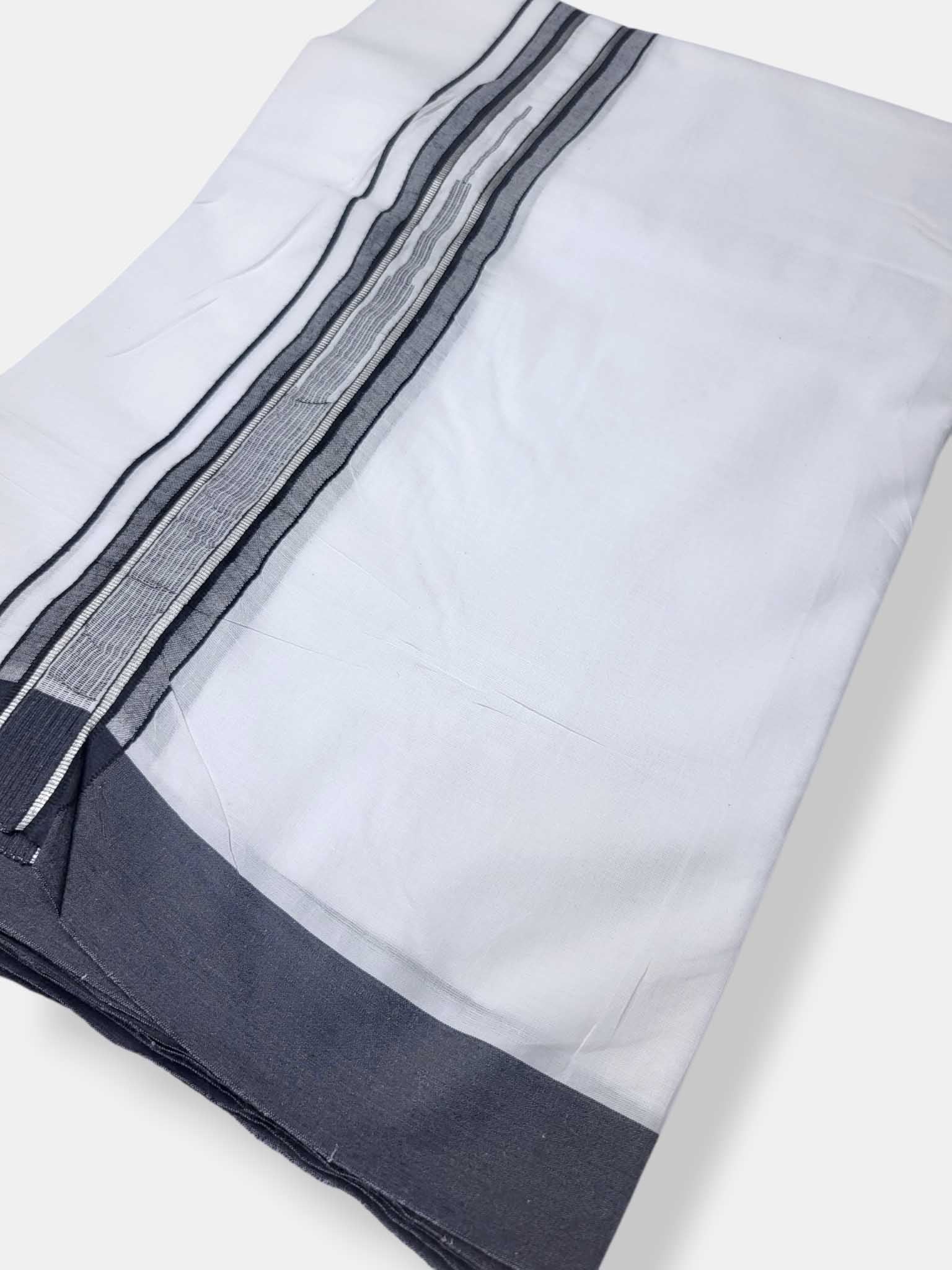 Pure White Cotton Men's Double Dhoti