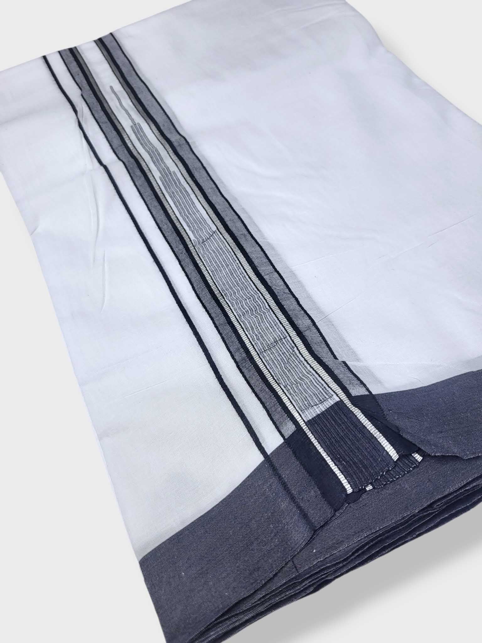 Pure White Cotton Men's Double Dhoti