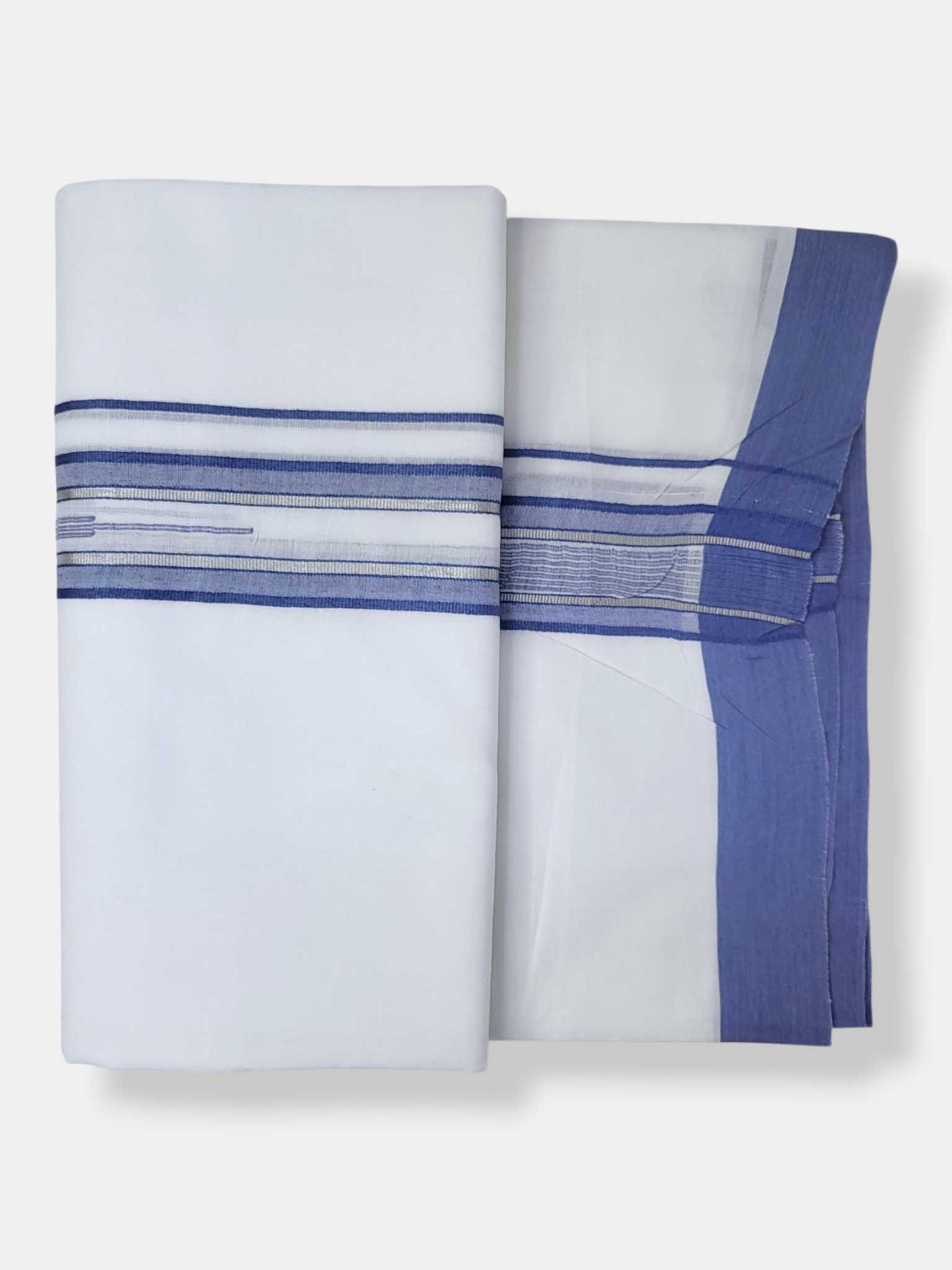 Pure White Cotton Men's Double Dhoti