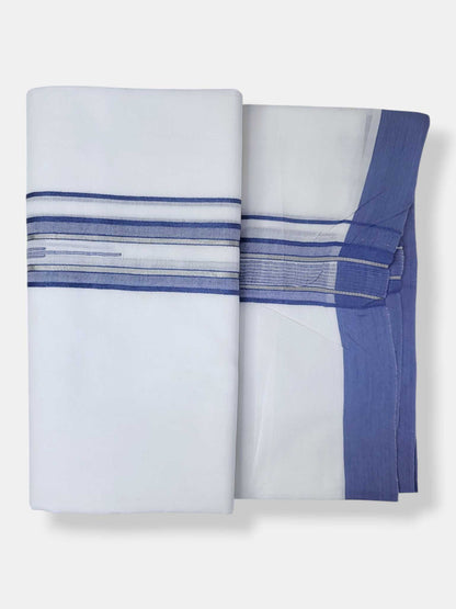 Pure White Cotton Men's Double Dhoti