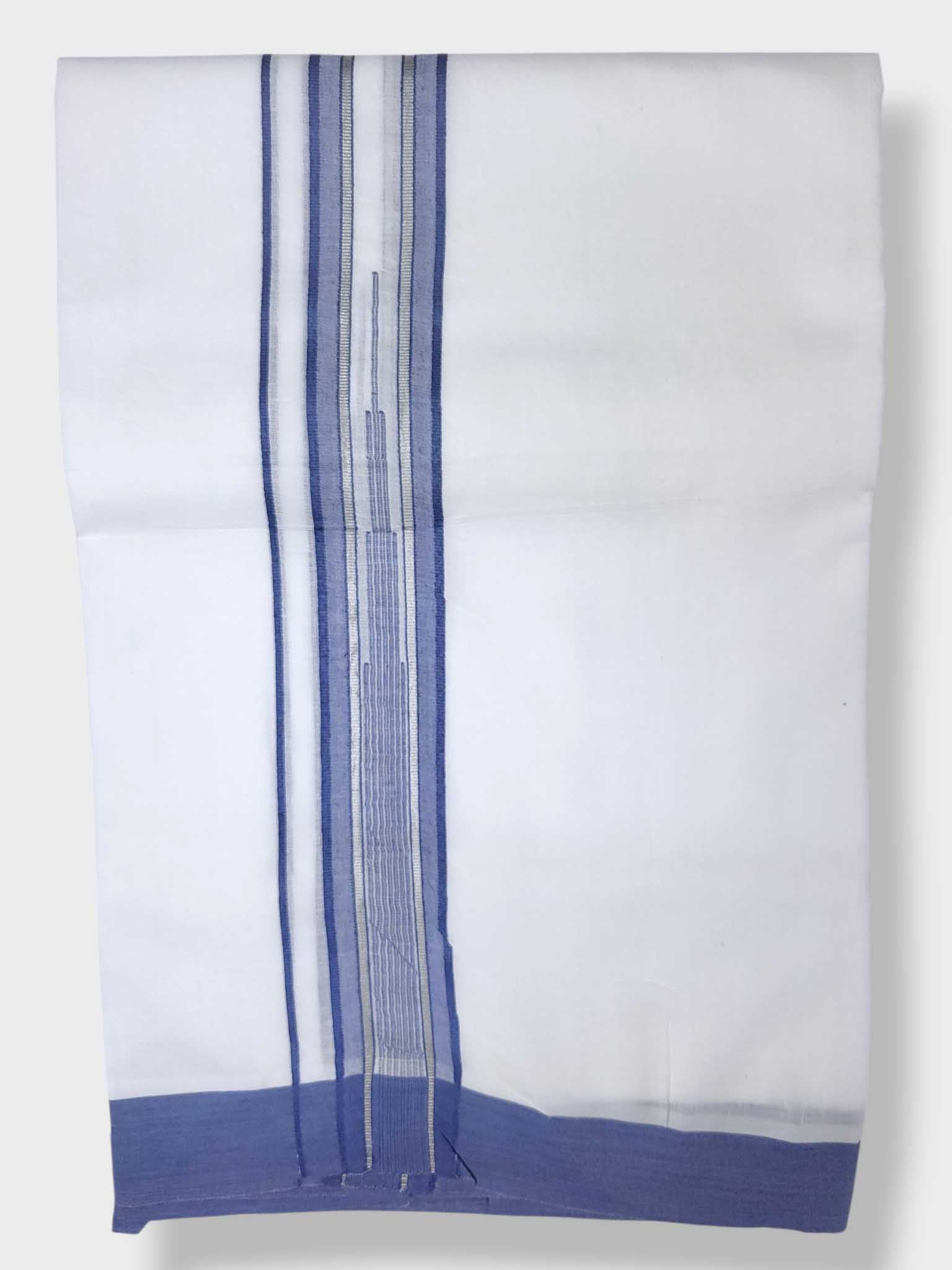 Pure White Cotton Men's Double Dhoti