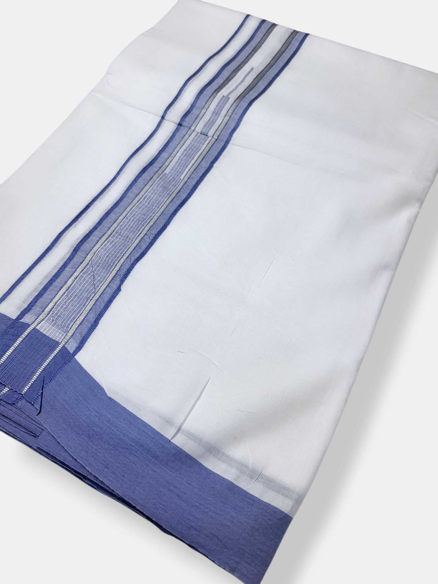 Pure White Cotton Men's Double Dhoti