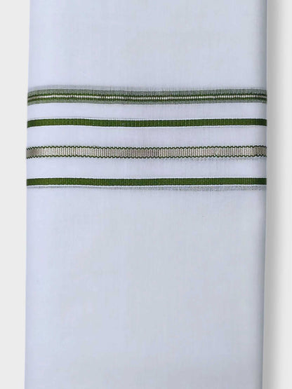 Pure White Cotton Men's Double Dhoti