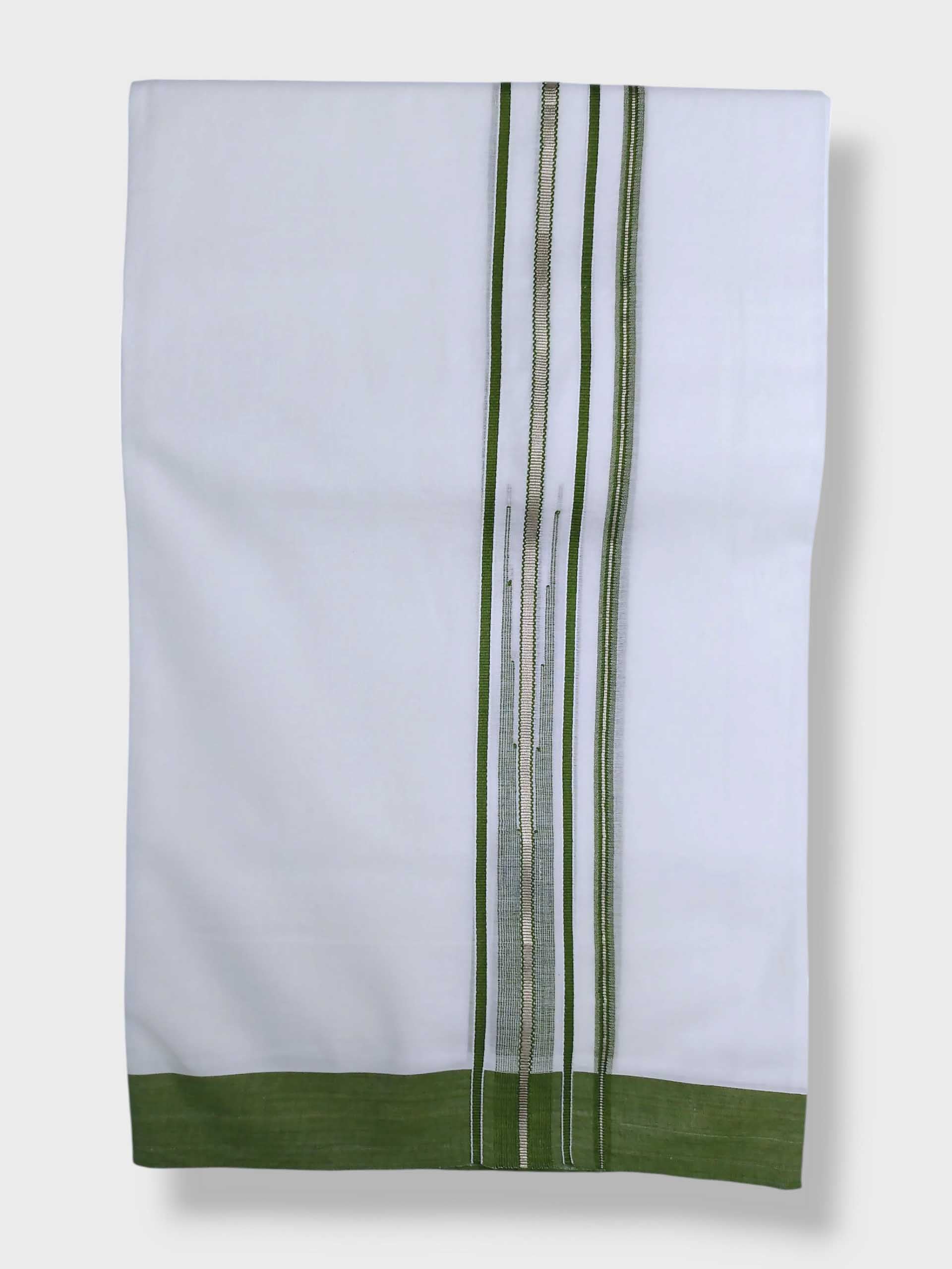Pure White Cotton Men's Double Dhoti