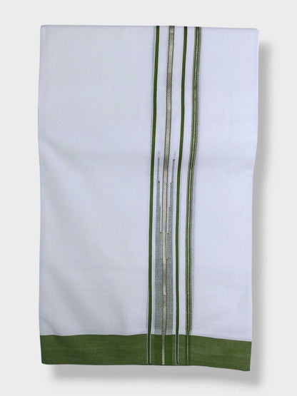 Pure White Cotton Men's Double Dhoti