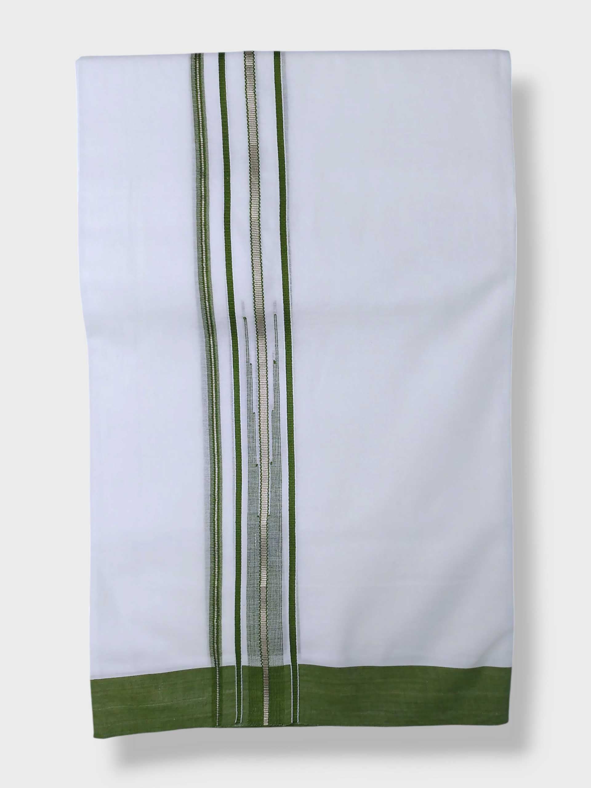 Pure White Cotton Men's Double Dhoti
