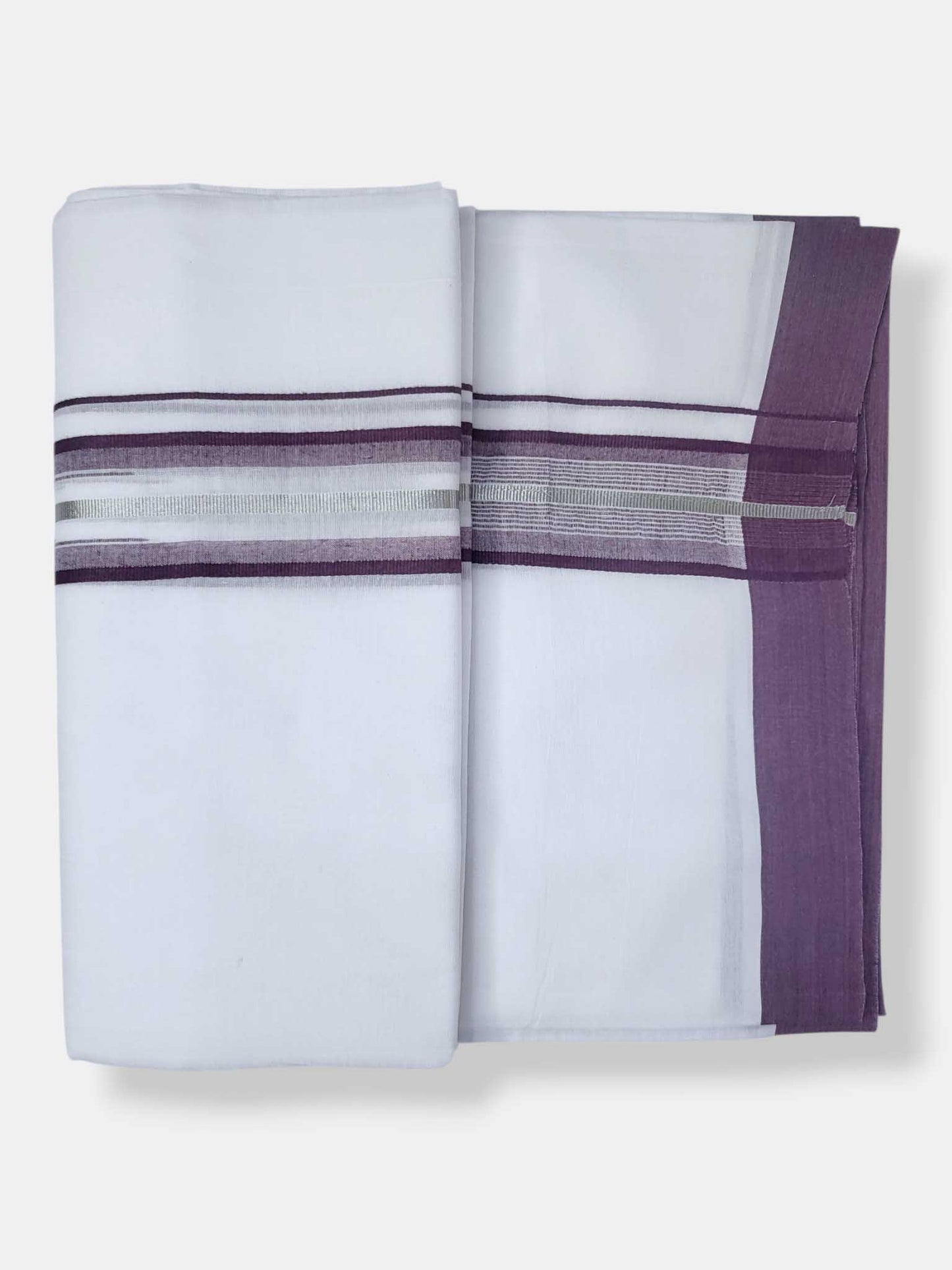 Pure White Cotton Men's Double Dhoti