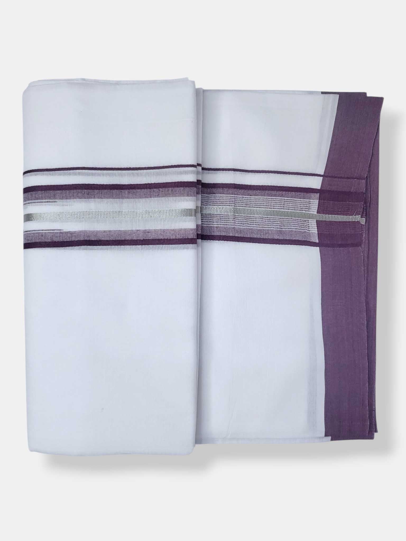 Pure White Cotton Men's Double Dhoti