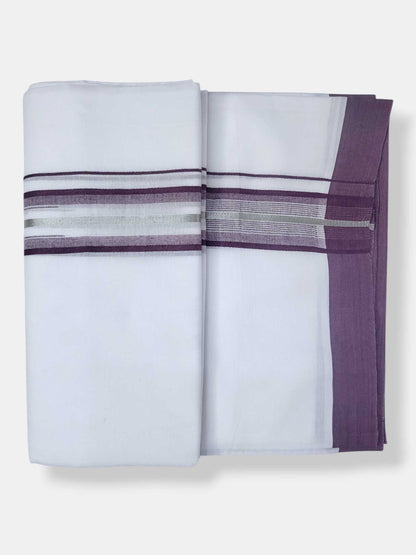 Pure White Cotton Men's Double Dhoti