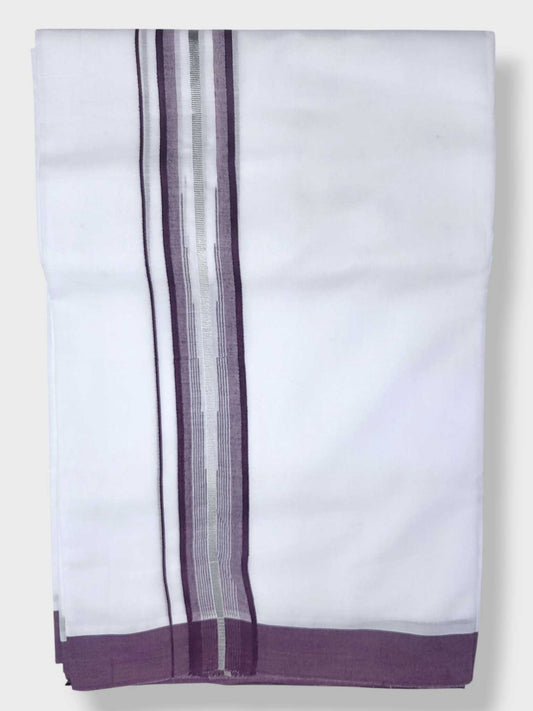 Pure White Cotton Men's Double Dhoti