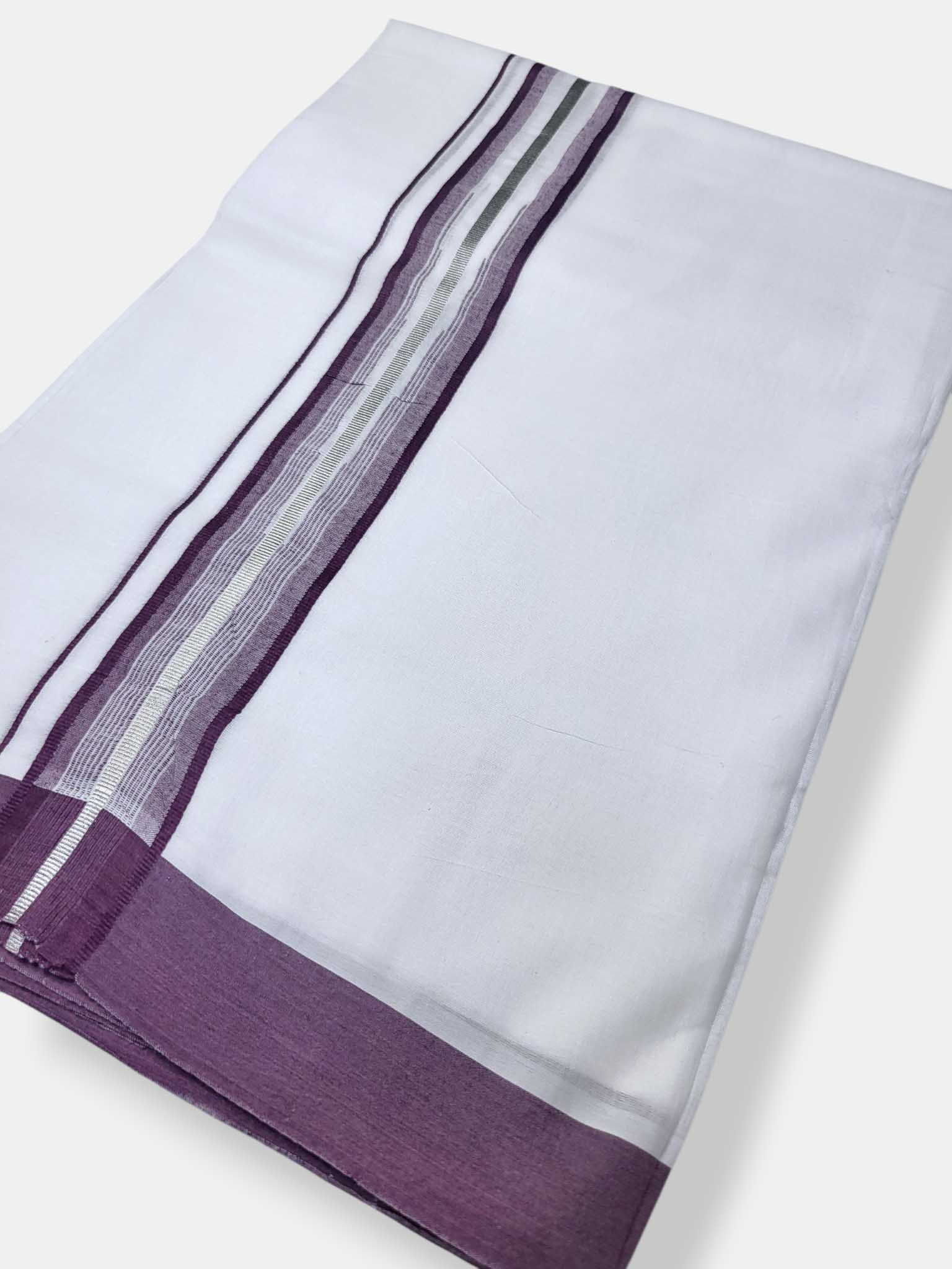 Pure White Cotton Men's Double Dhoti