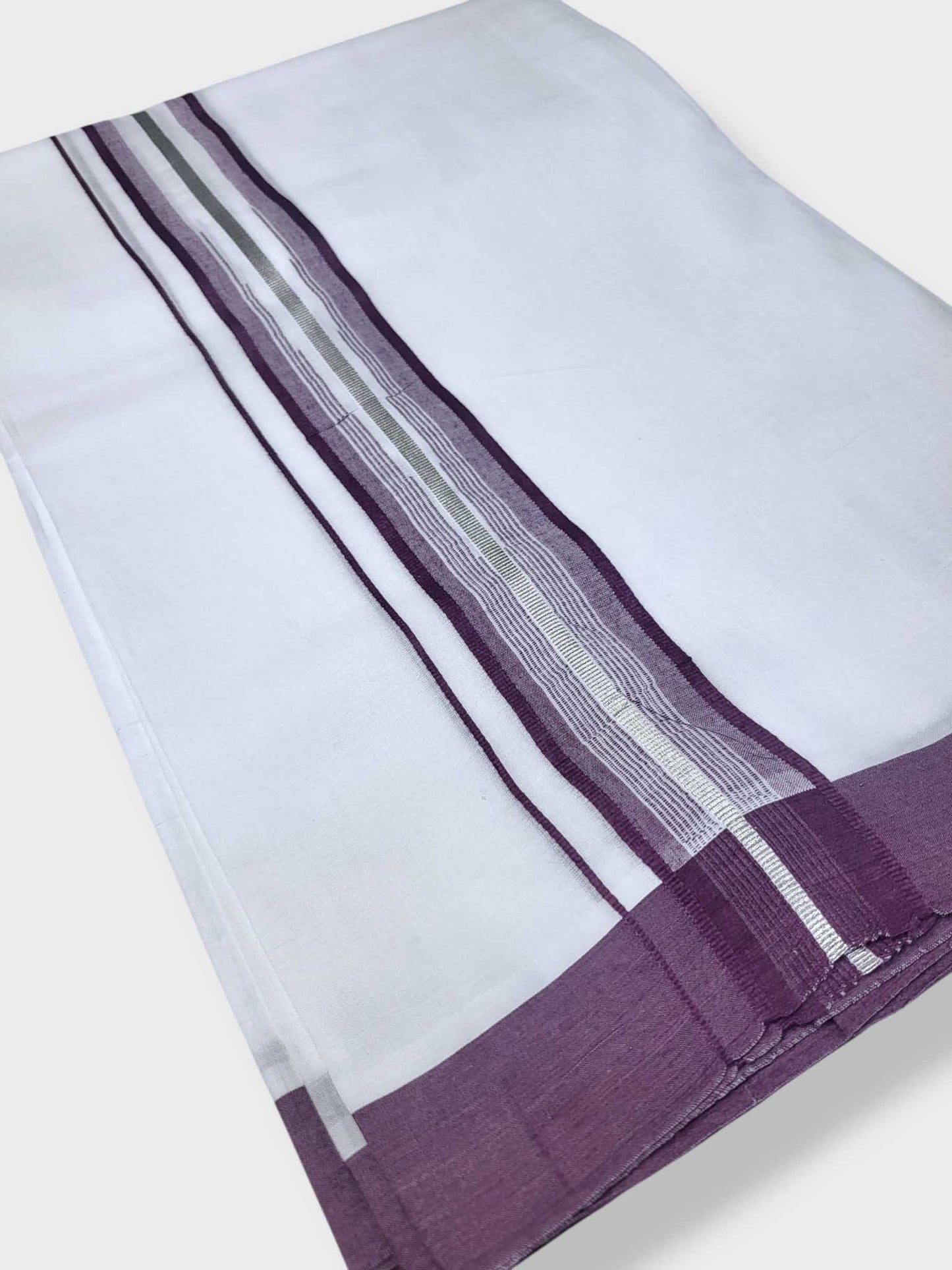 Pure White Cotton Men's Double Dhoti
