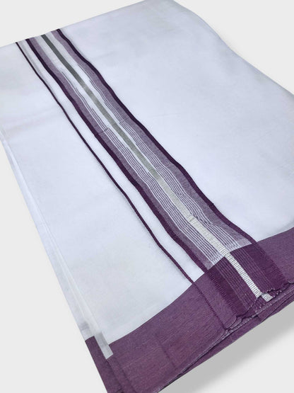 Pure White Cotton Men's Double Dhoti