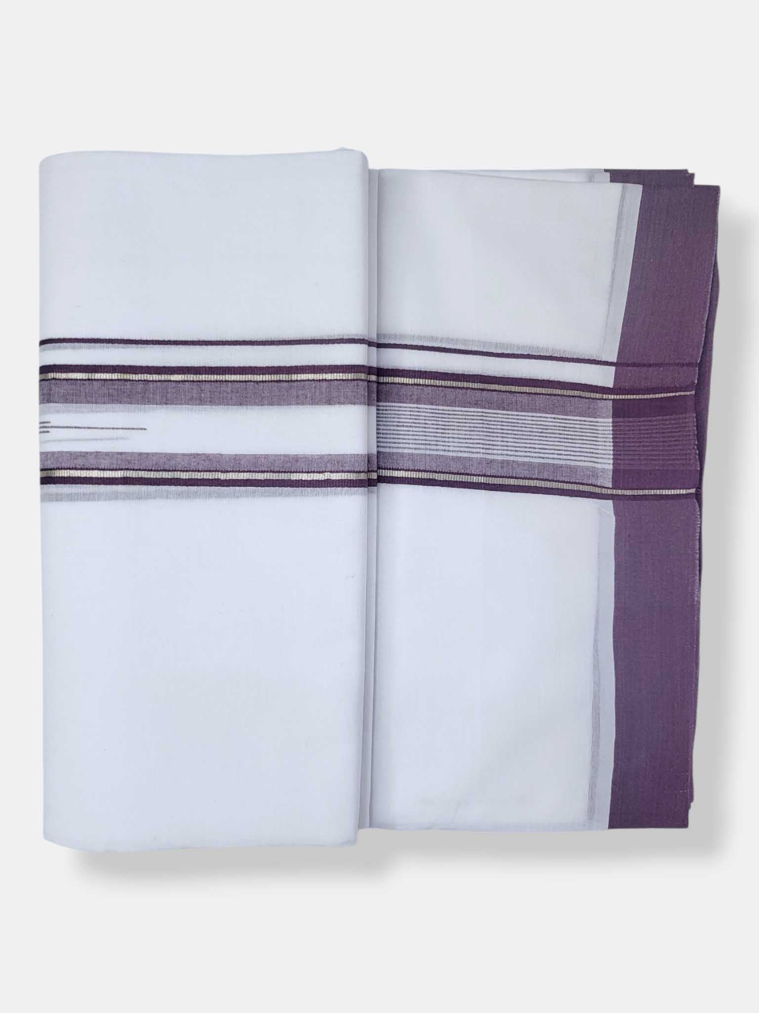 Pure White Cotton Men's Double Dhoti