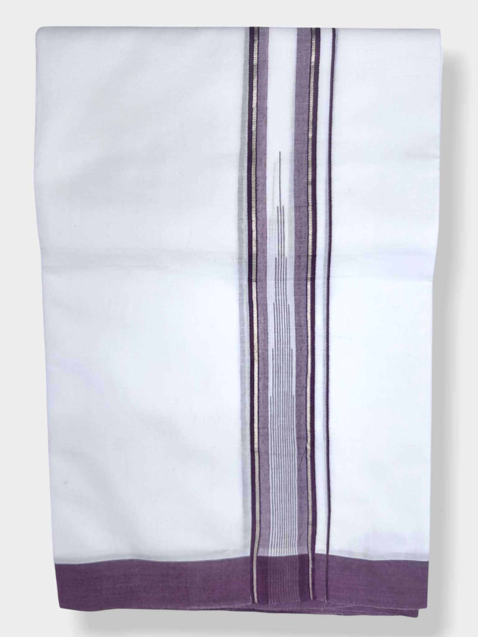 Pure White Cotton Men's Double Dhoti