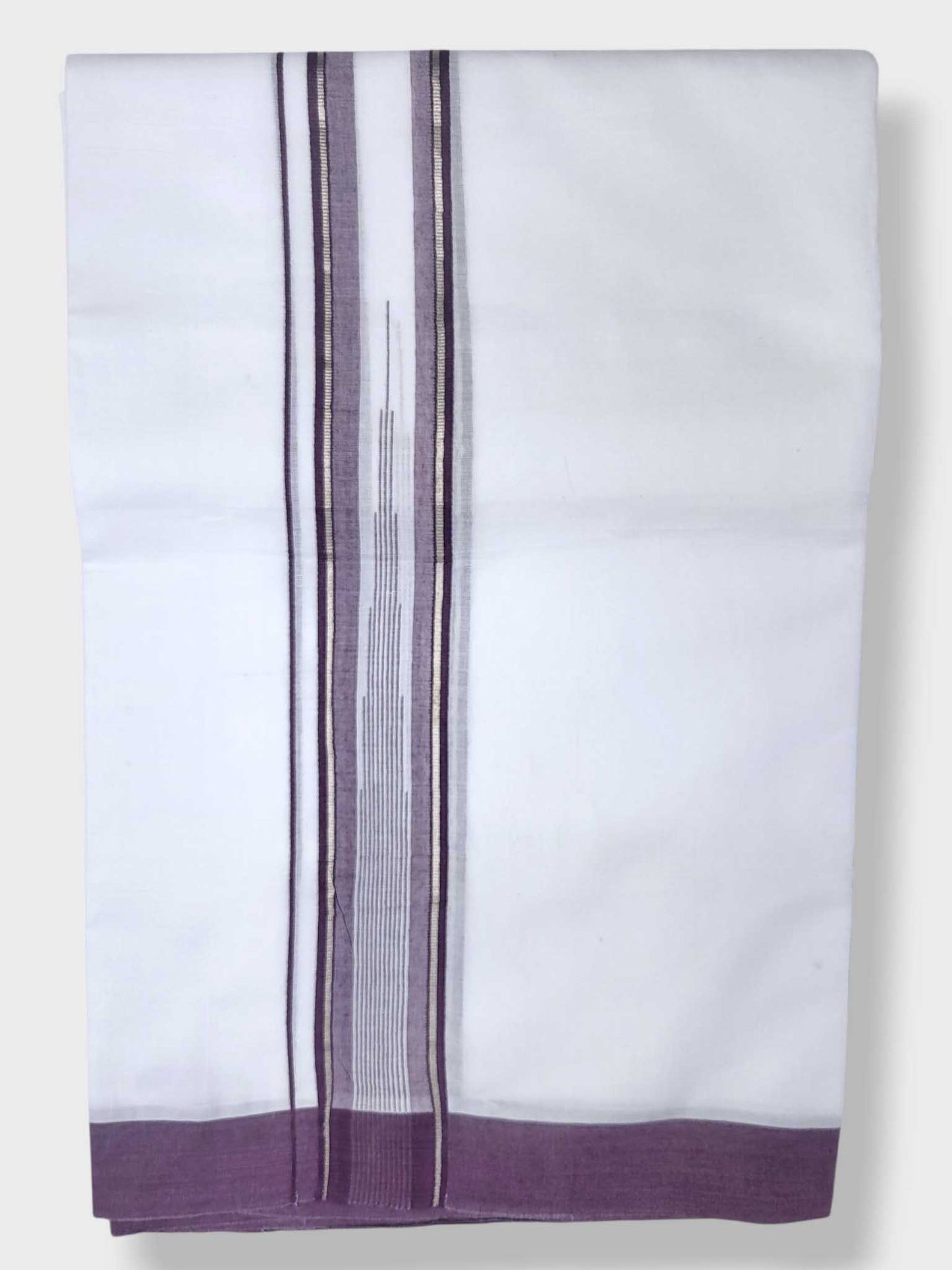 Pure White Cotton Men's Double Dhoti