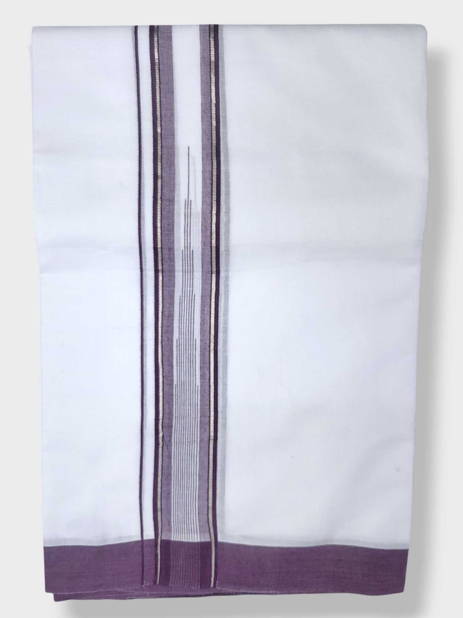 Pure White Cotton Men's Double Dhoti