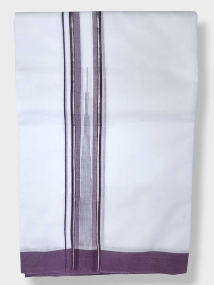 Pure White Cotton Men's Double Dhoti