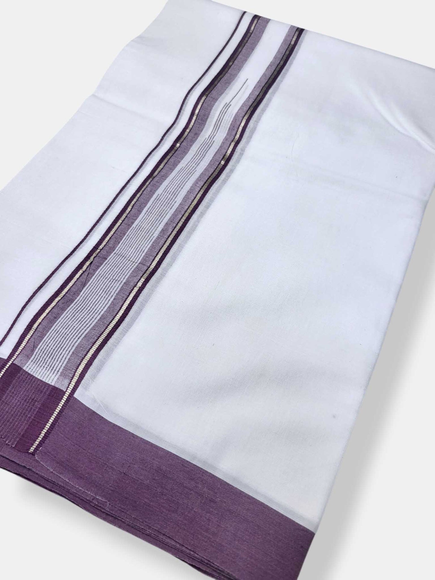 Pure White Cotton Men's Double Dhoti